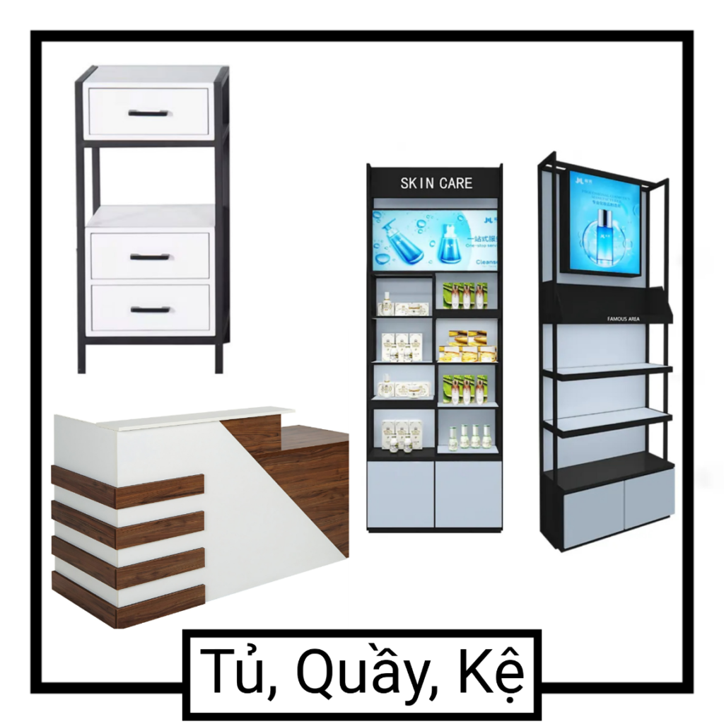 tủ quầy kệ salon tóc Nguyễn Anh